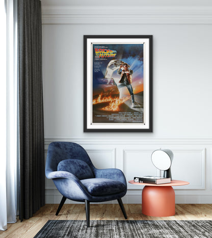 An original movie poster for the film Back To The Future