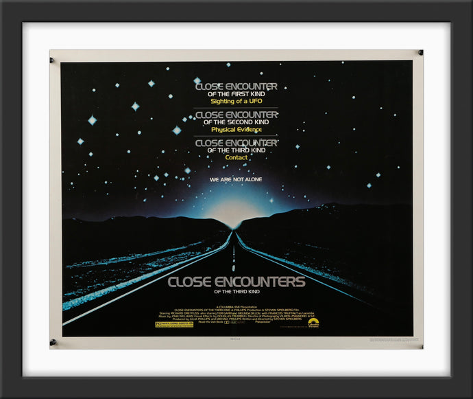 An original half sheet movie poster for the Steven Spielberg film Close Encounters of the Third Kind
