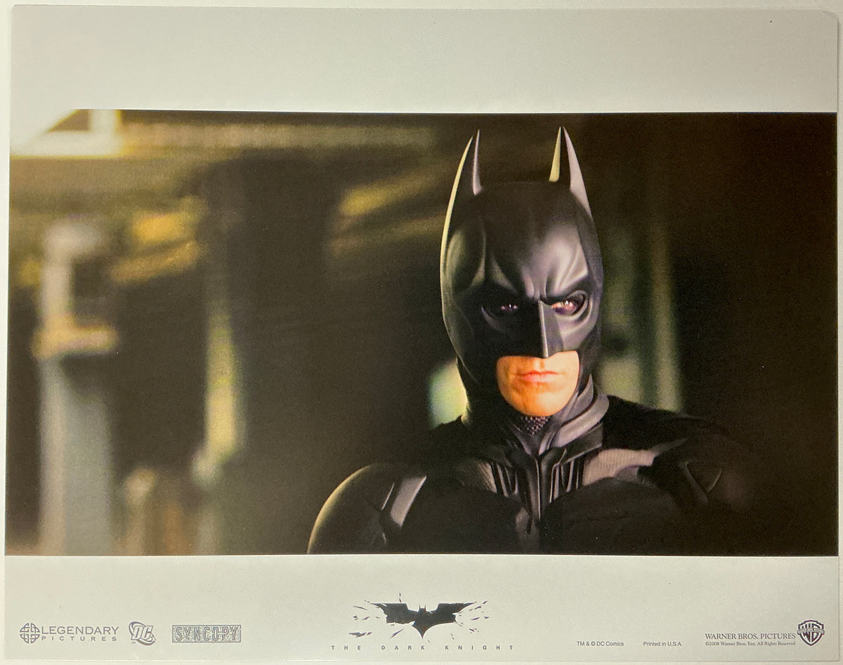 An original lobby card for the film The Dark Knight