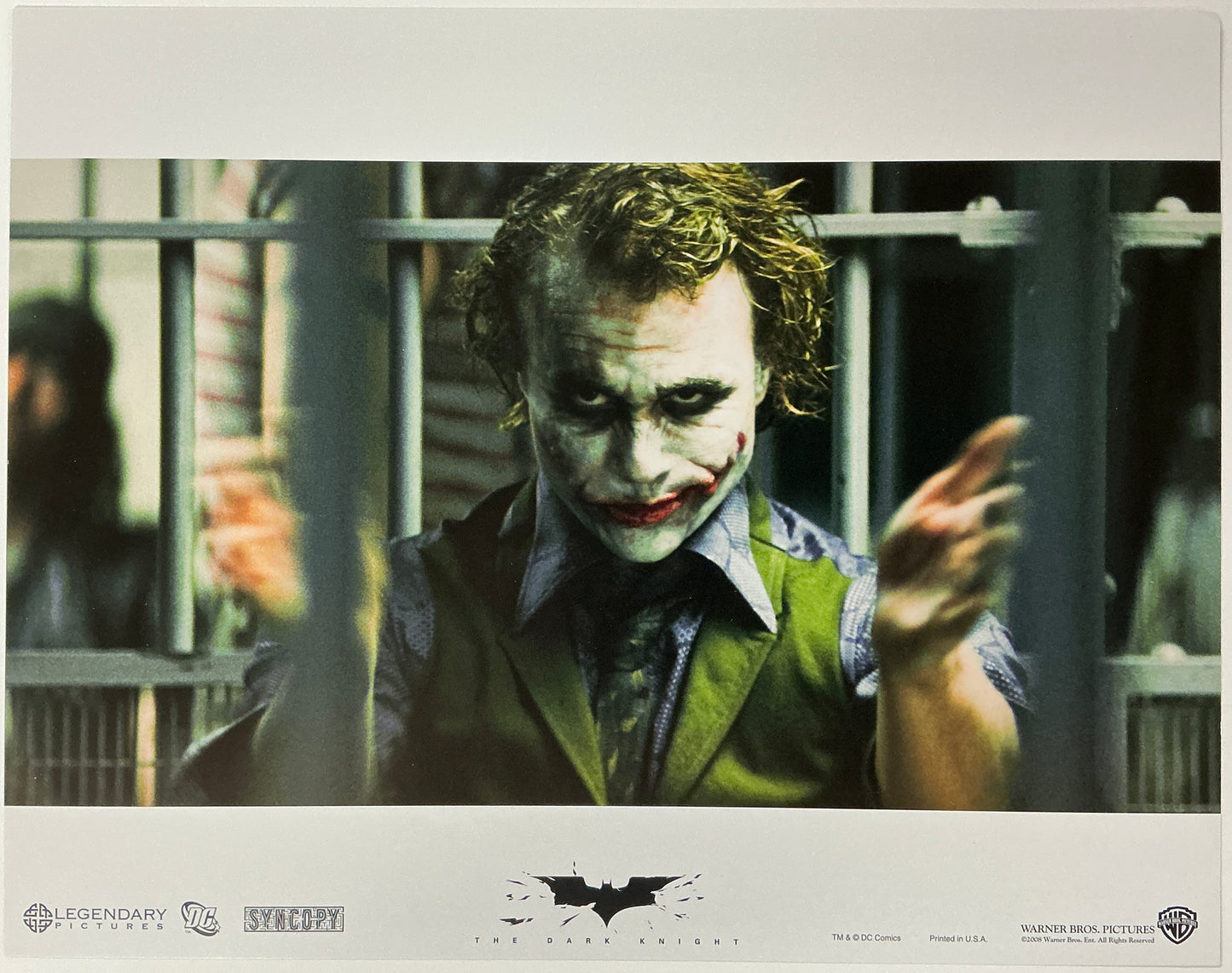 An original 11x14 lobby card for the Batman film The Dark Knight