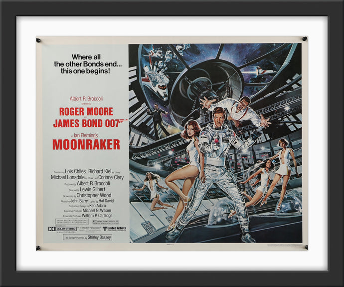 An original half sheet movie poster for the James Bond film Moonraker