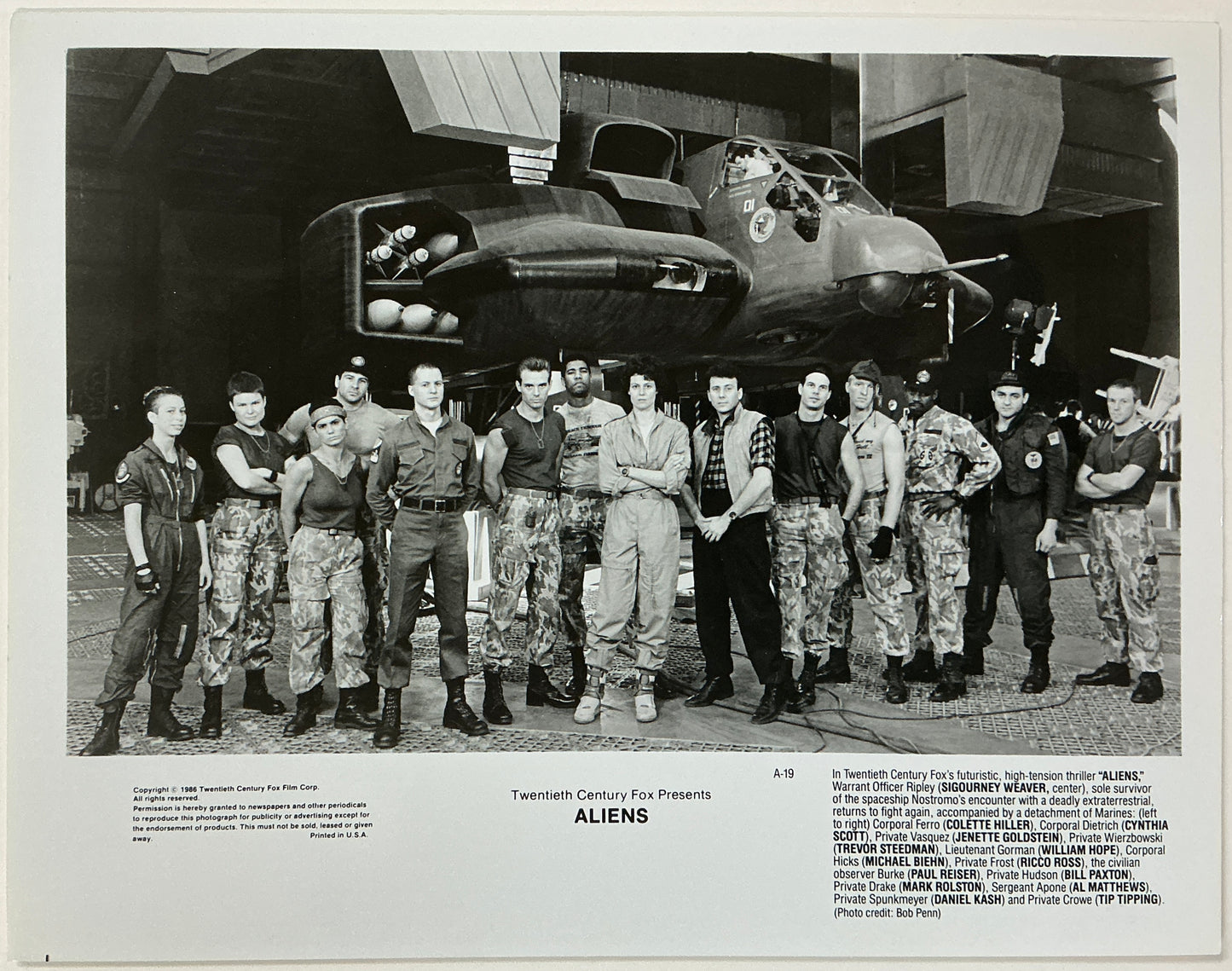 An original 8x10 movie still for the film Aliens