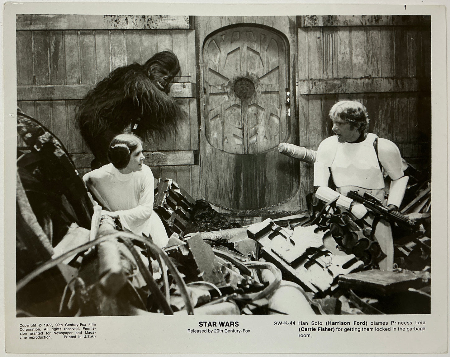 An original 8x10 movie still for the film George Lucas film Star Wars