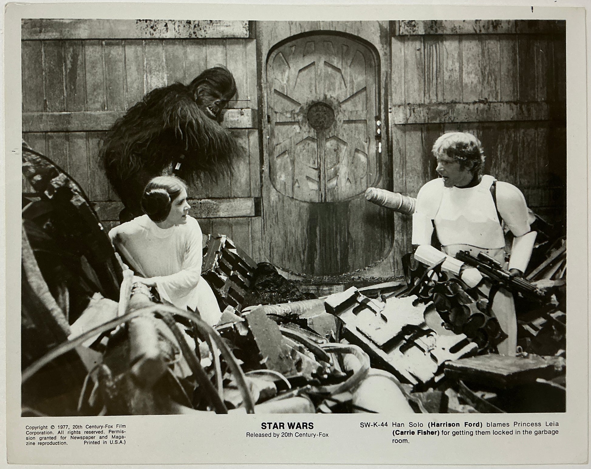 An original 8x10 movie still for the film George Lucas film Star Wars