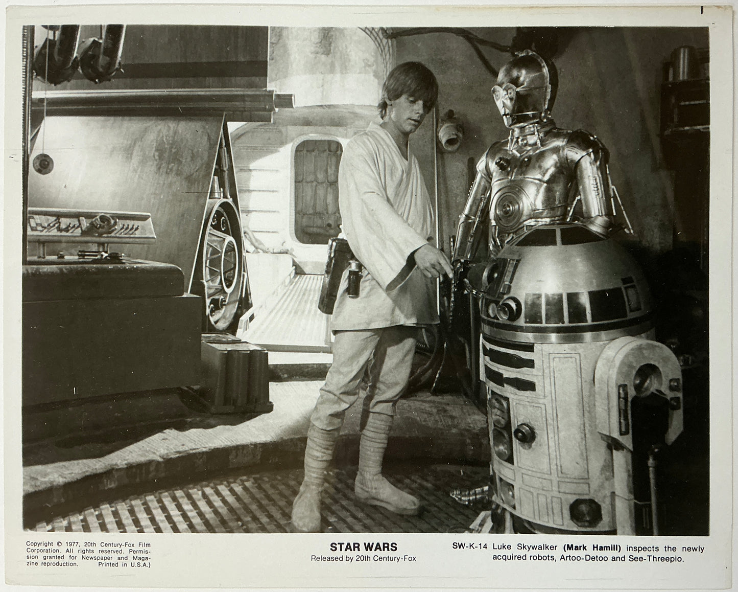 An original 8x10 movie still for the film George Lucas film Star Wars