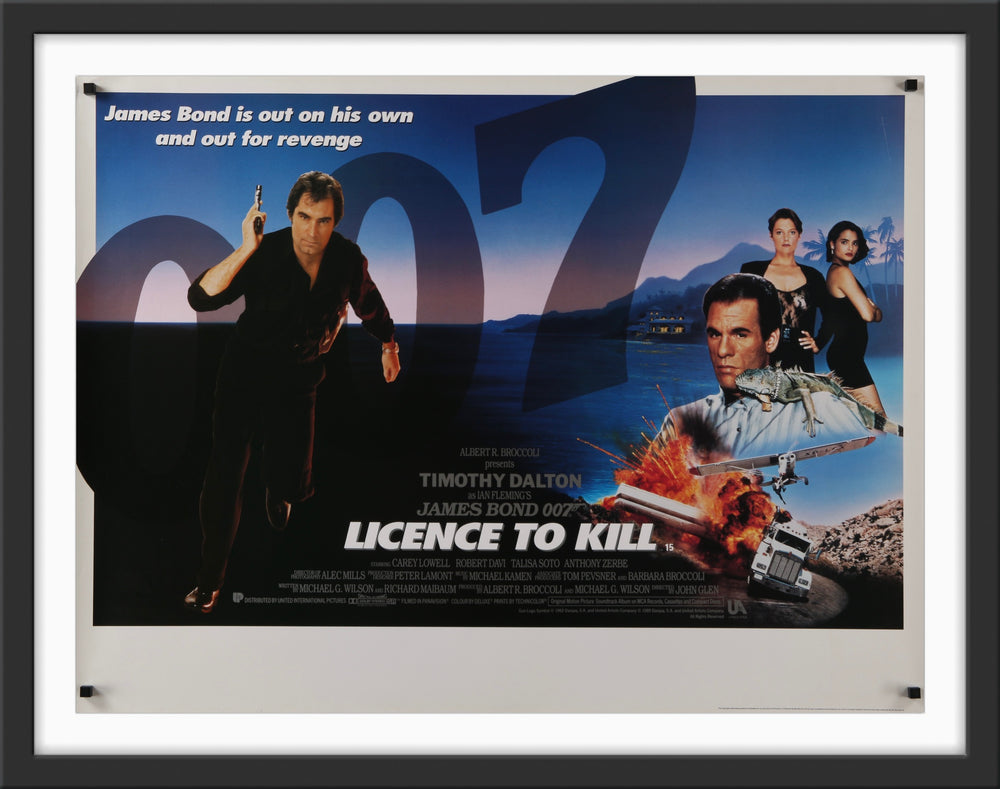 An original UK quad movie poster for the James Bond film License / Licence to Kill