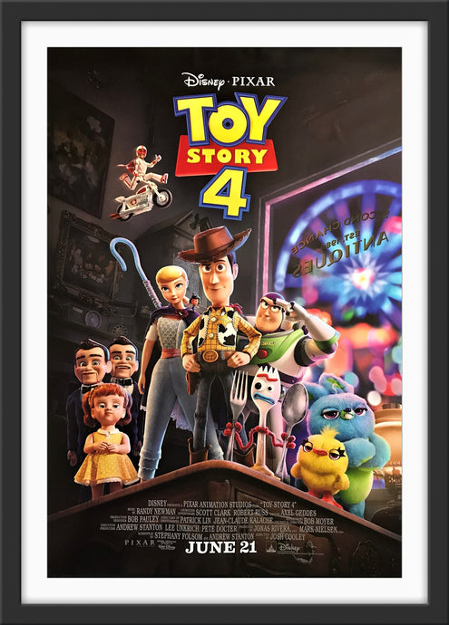 An original movie poster for the Disney / Pixar film Toy Story 4