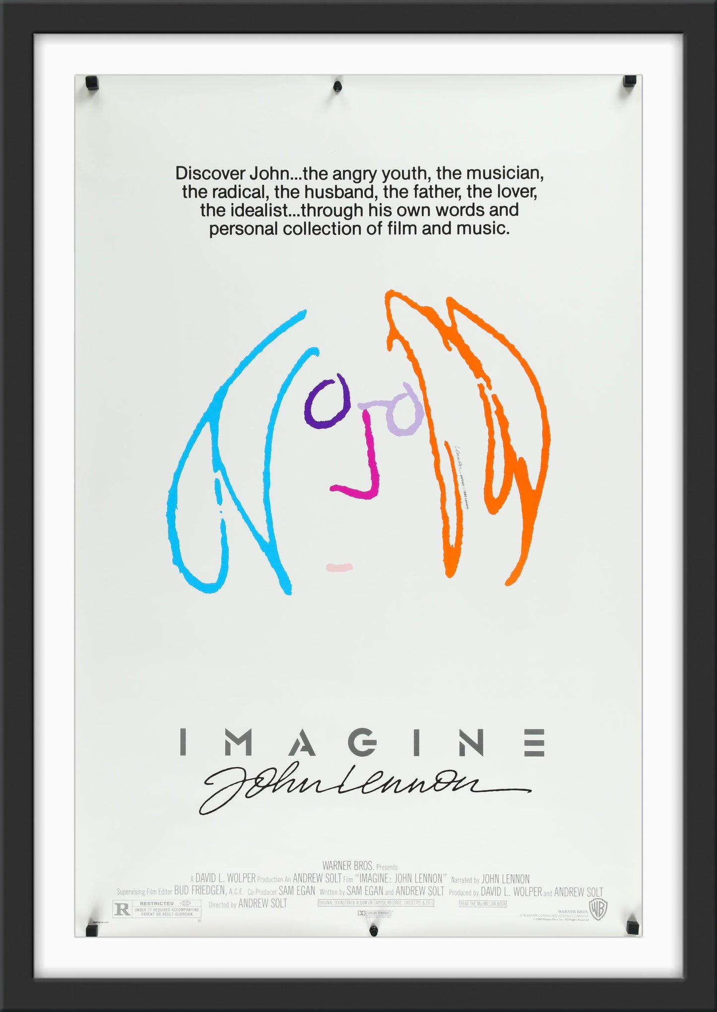 An original movie poster from the John Lennon film Imagine