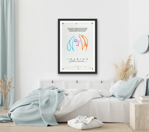 An original movie poster from the John Lennon film Imagine