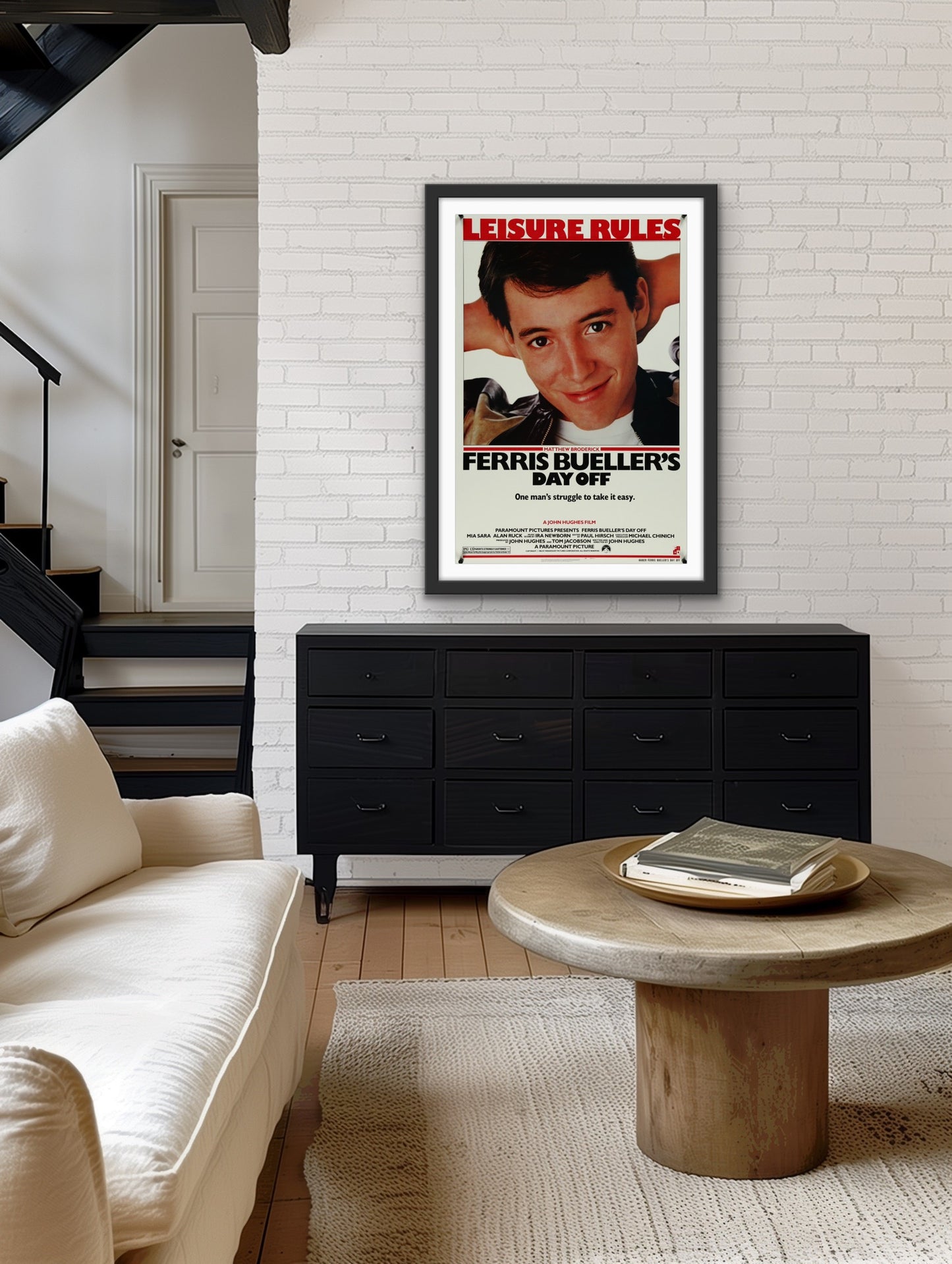 An original movie poster for the John Hughes film Ferris Bueller's Day Off