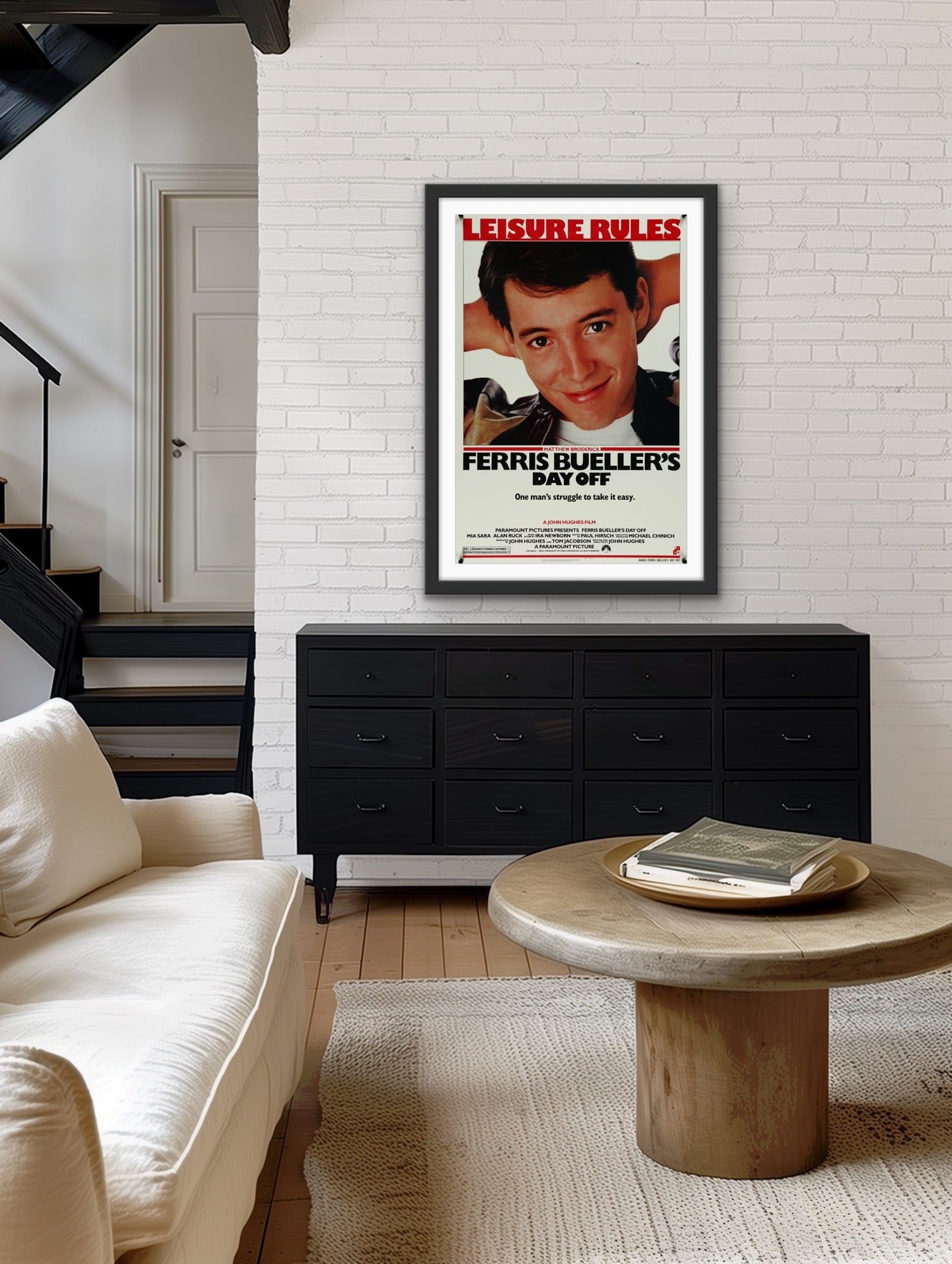 An original movie poster for the John Hughes film Ferris Bueller's Day Off