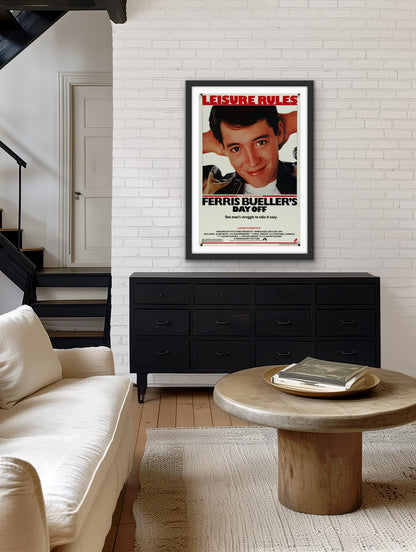 An original movie poster for the John Hughes film Ferris Bueller's Day Off