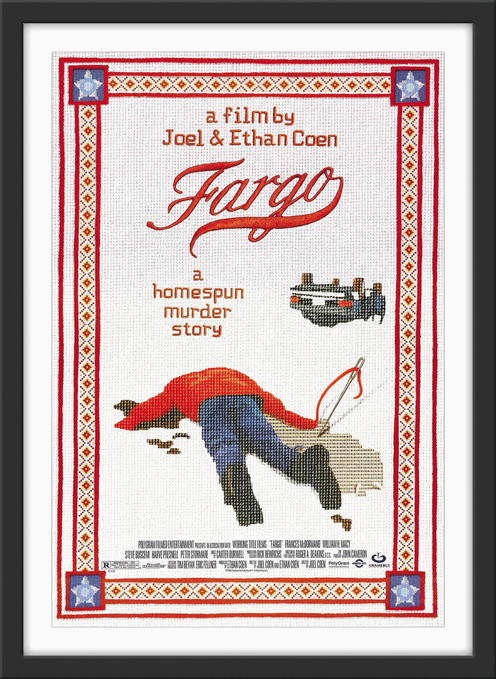 An original movie poster for the Coen Brothers' film Fargo