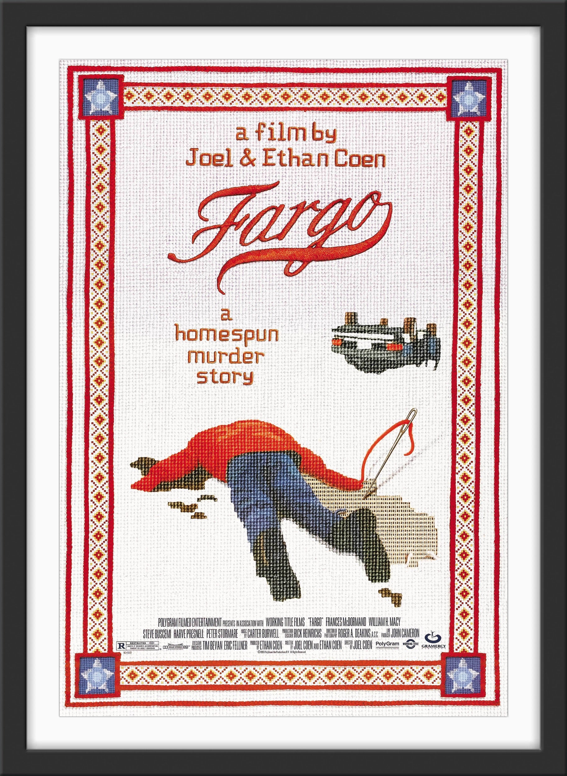 An original movie poster for the Coen Brothers' film Fargo