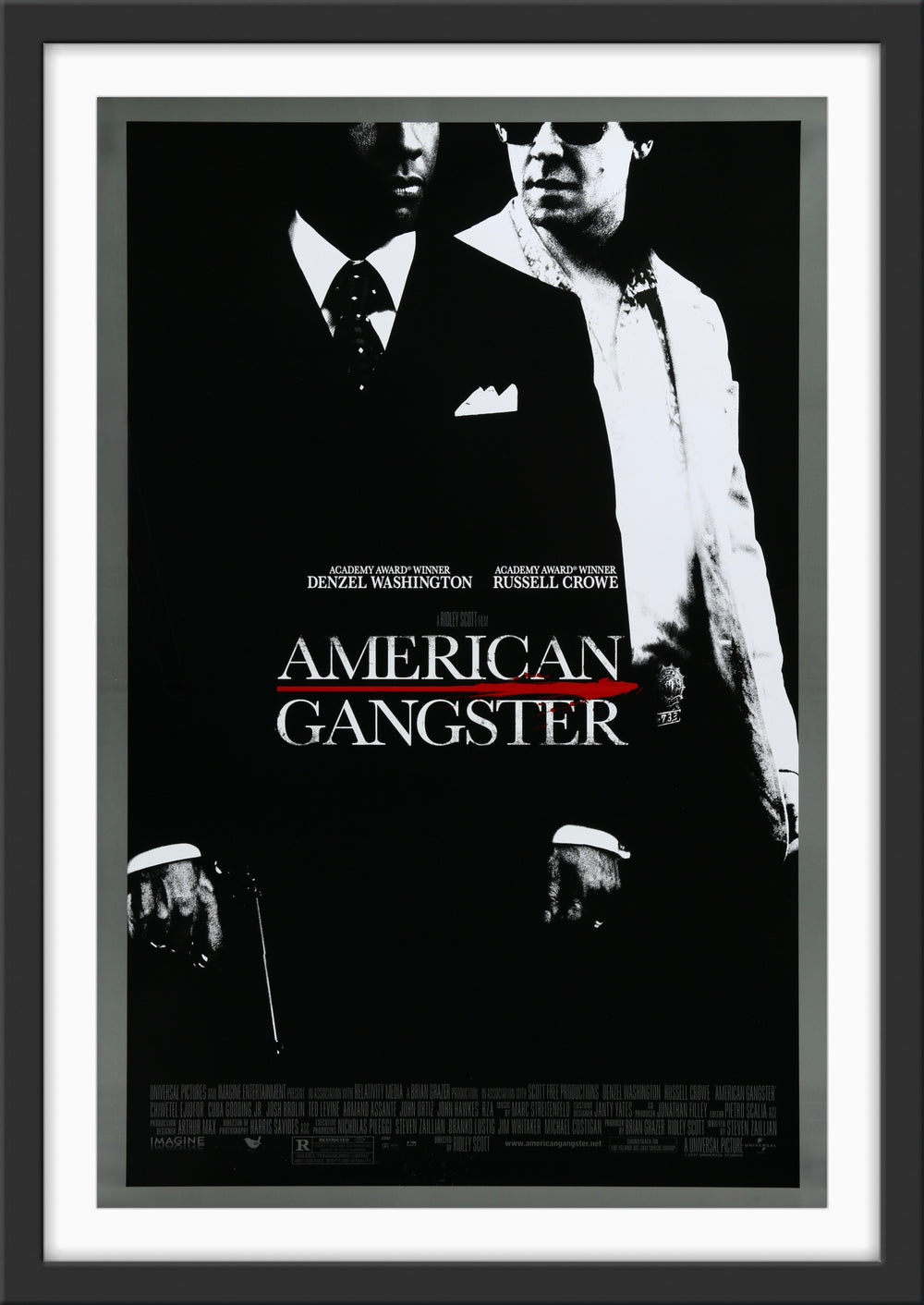 An original movie poster for the Ridley Scott film American Gangster