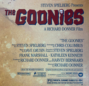 An original movie poster for the film The Goonies