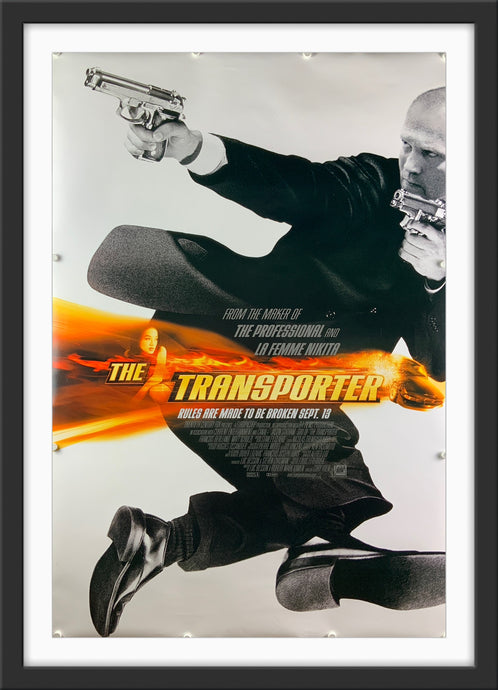 An original movie poster for the Jason Statham film The Transporter