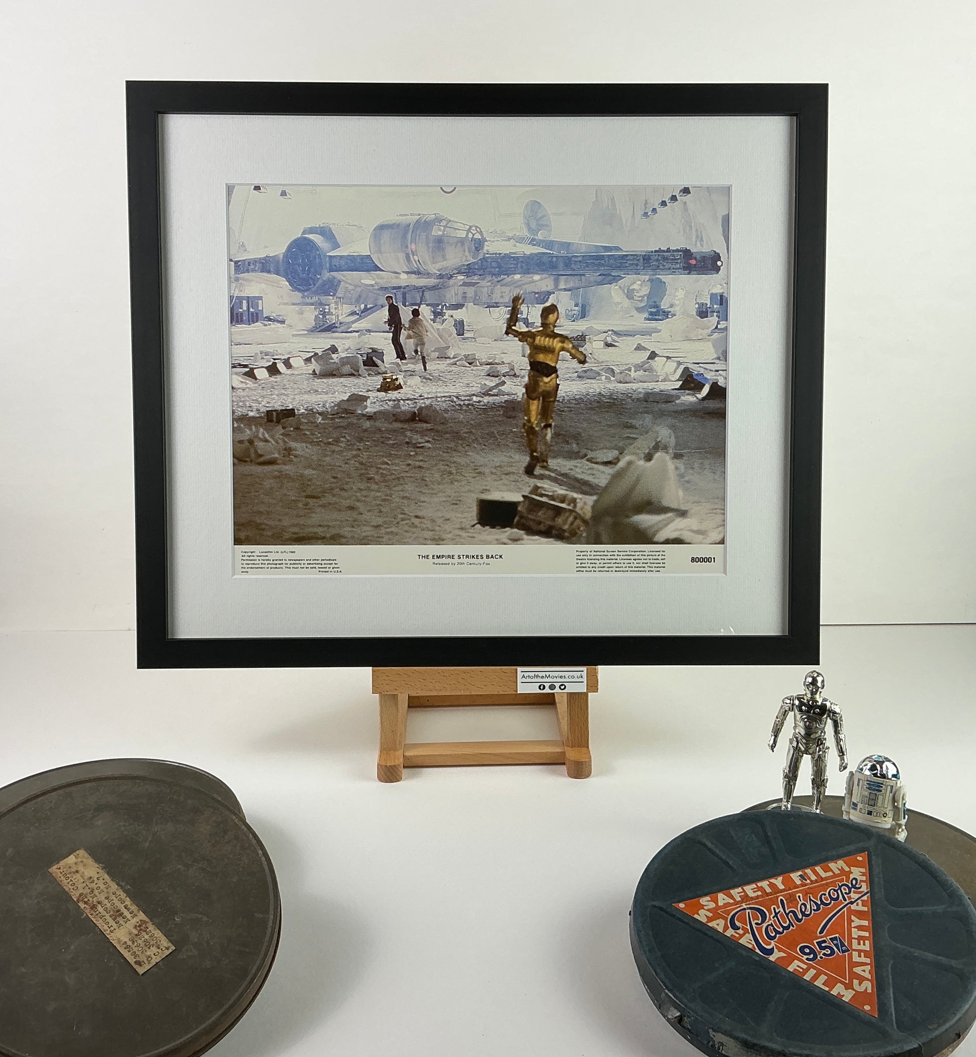 An original framed 11x14 lobby card for the Star Wars film The Empire Strikes Back