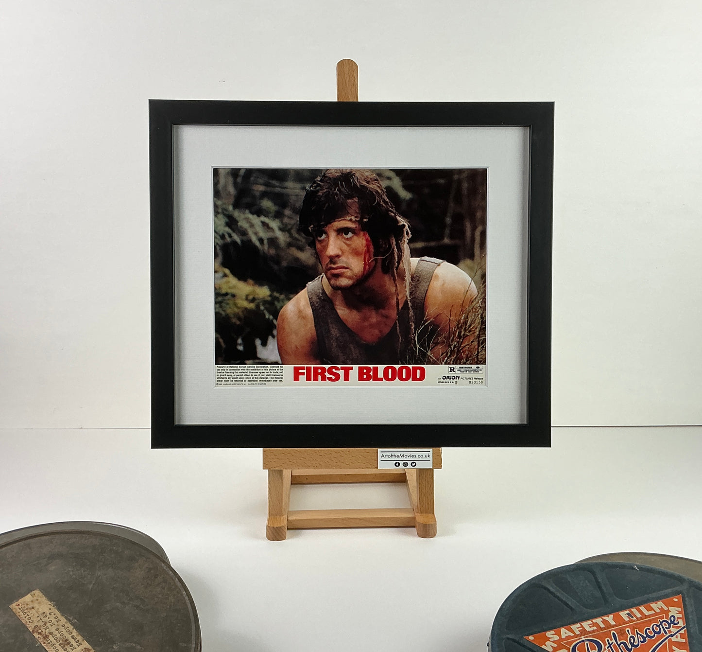 An original 8x10 lobby card for the Sylvester Stallone film First Blood