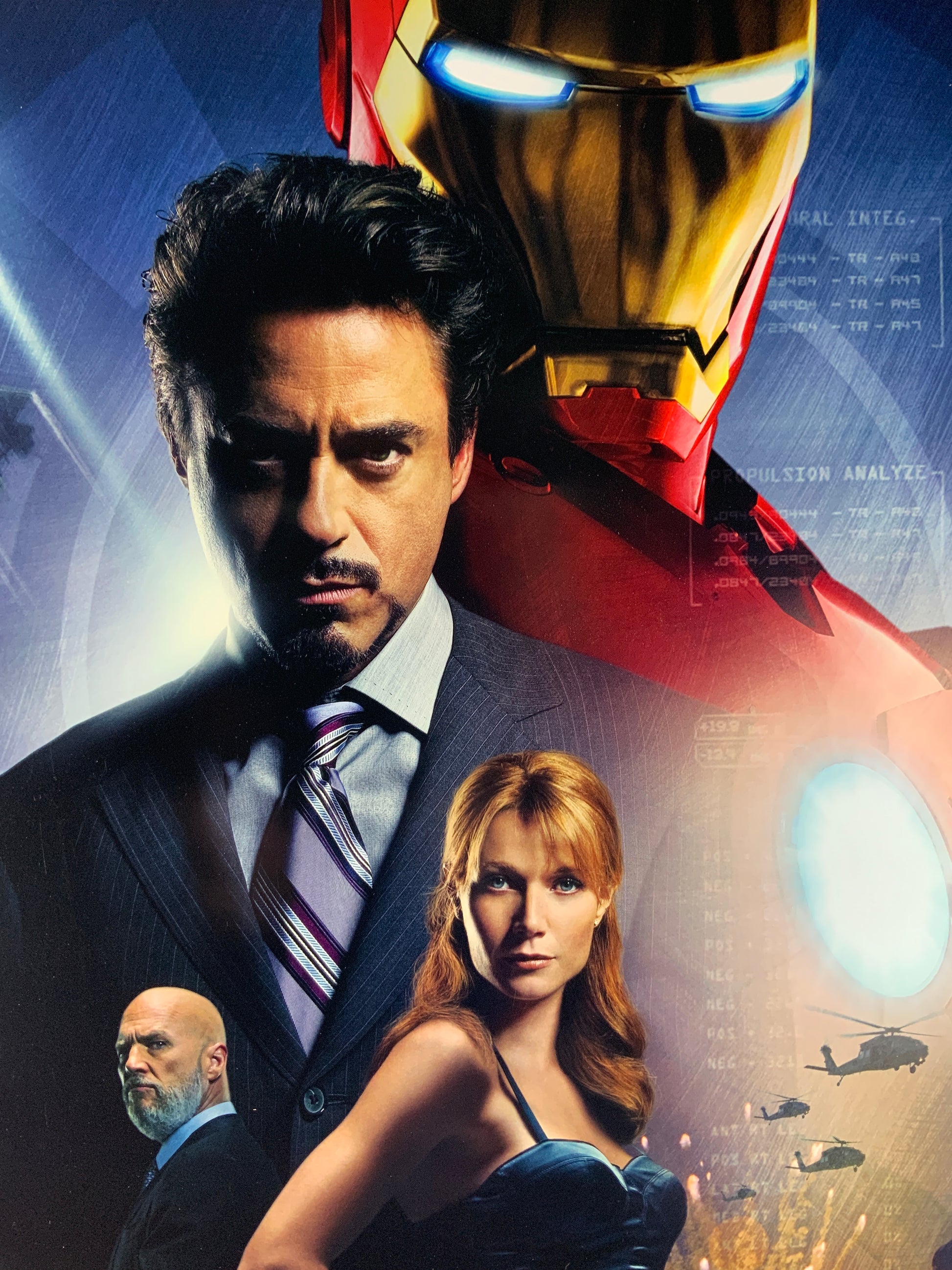 An original movie poster for the Marvel MCU film Iron Man (2008)