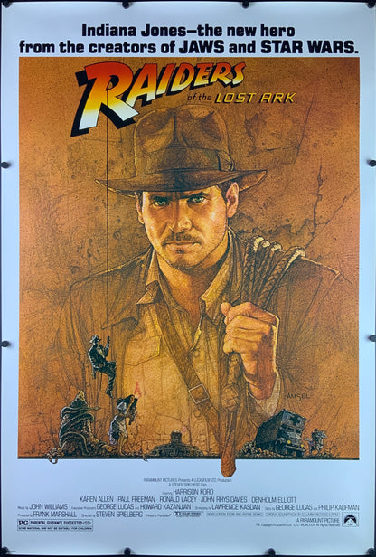 An original promotional poster from 2008 for the movie Raiders of the Lost Ark