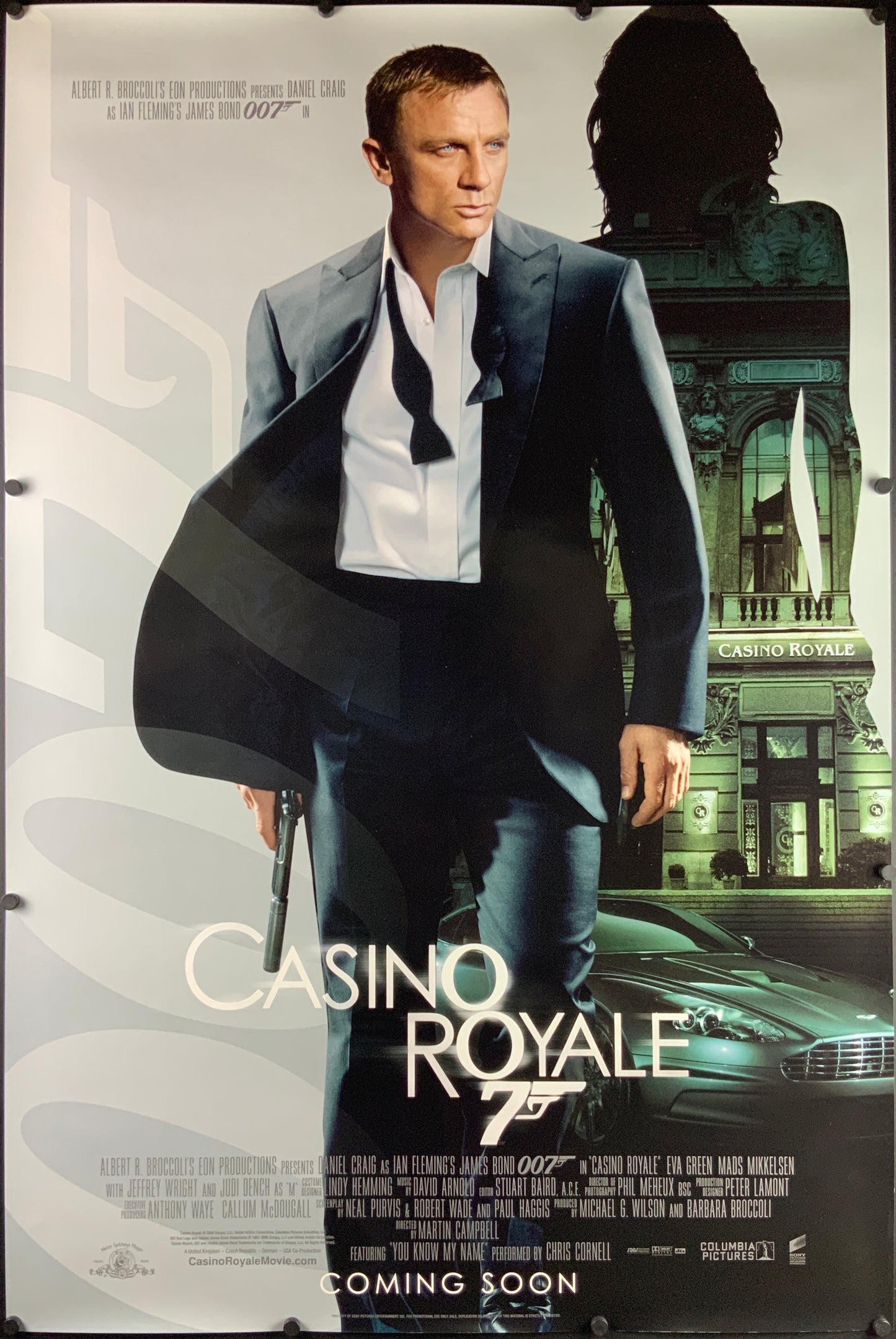 An original movie poster for the James Bond film Casino Royale with Daniel Craig as 007