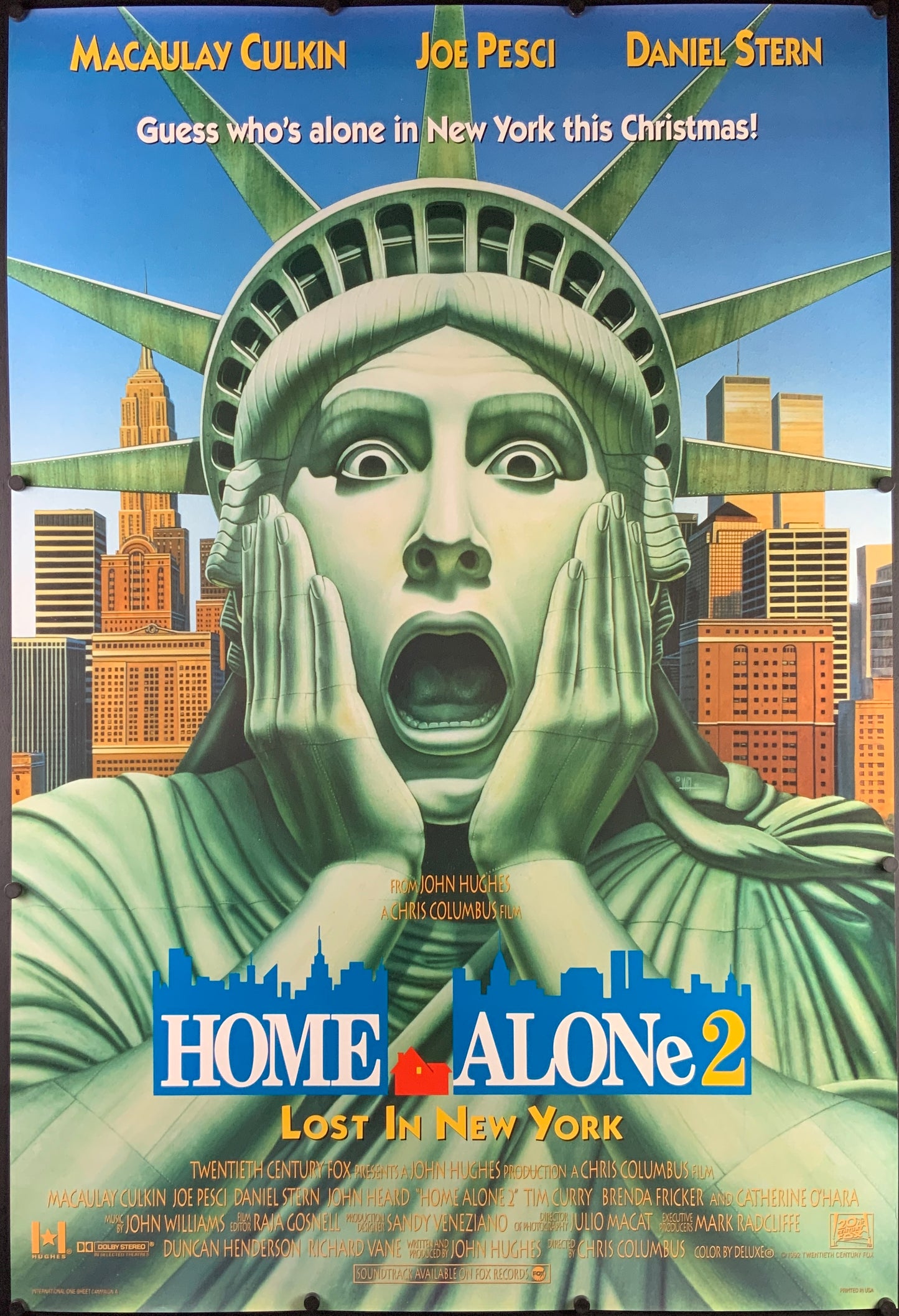 An original movie poster for the film Home Alone 2