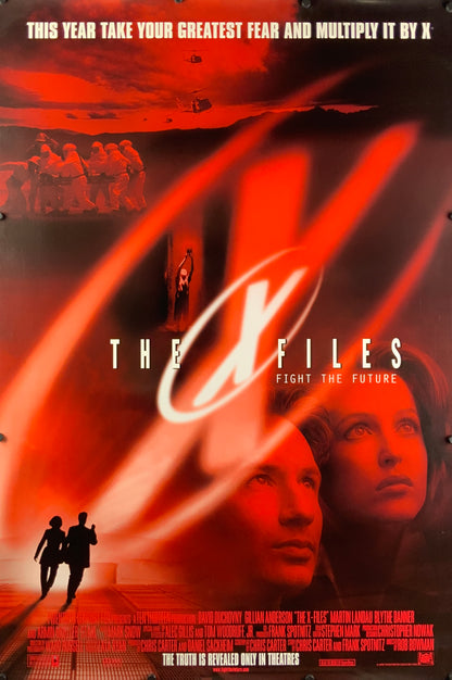 An original movie poster for the film The X Files Fight The Future