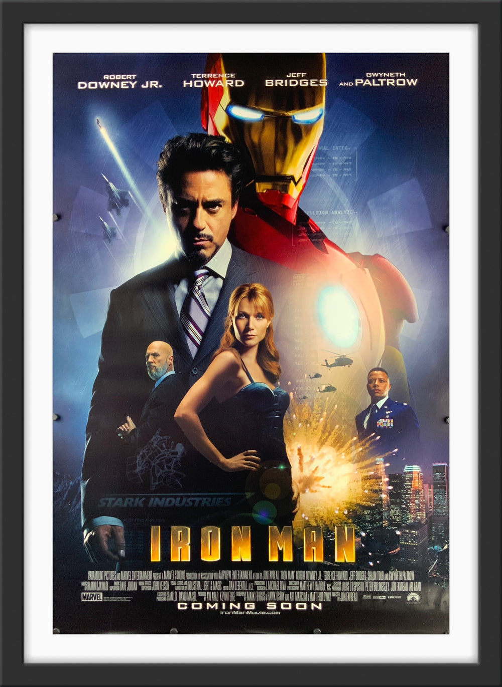An original movie poster for the Marvel MCU film Iron Man (2008)