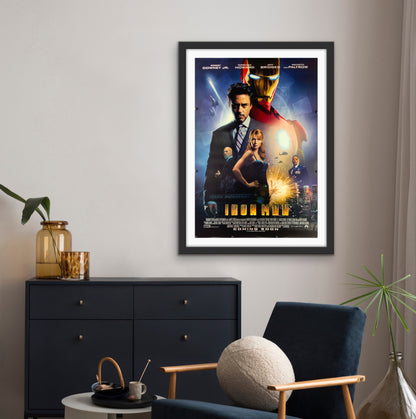 An original movie poster for the Marvel MCU film Iron Man (2008)