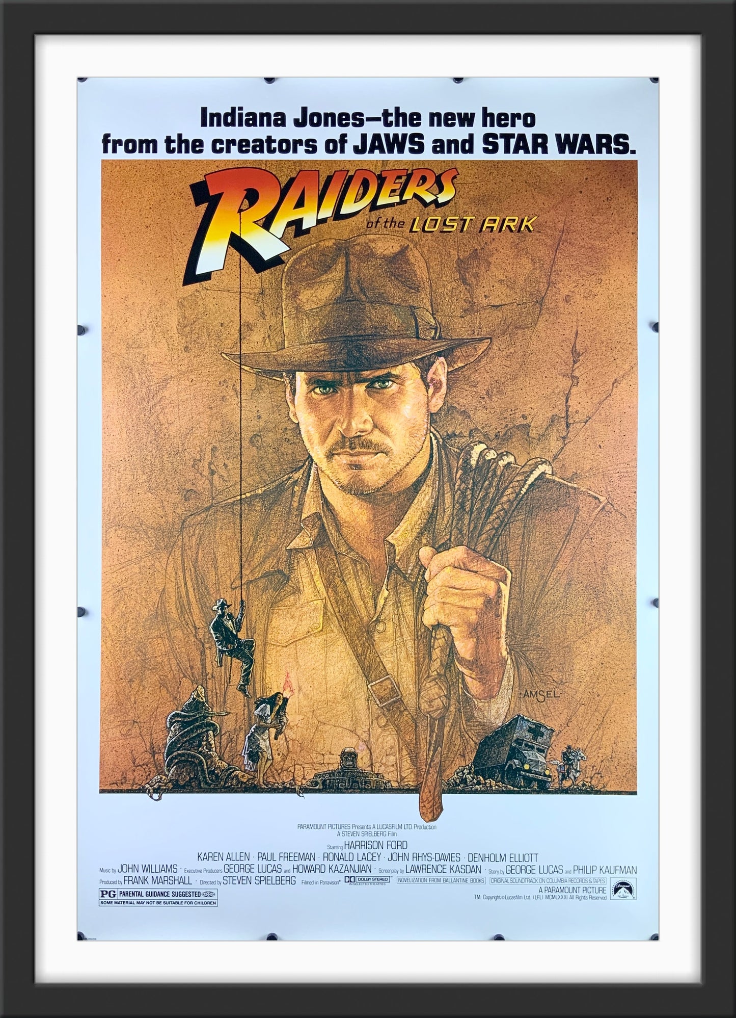 An original promotional poster from 2008 for the movie Raiders of the Lost Ark