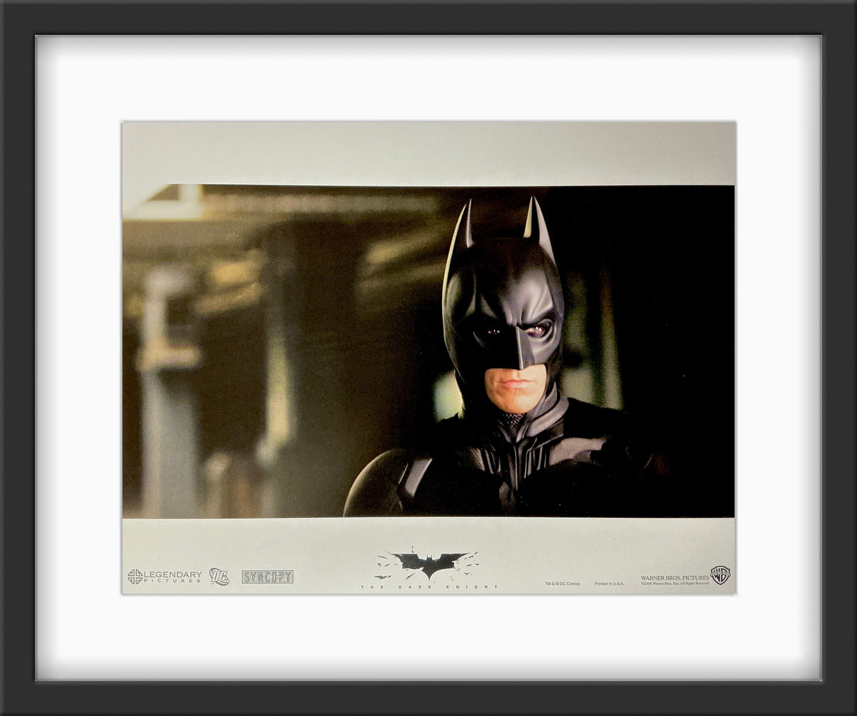 An original lobby card for the film The Dark Knight