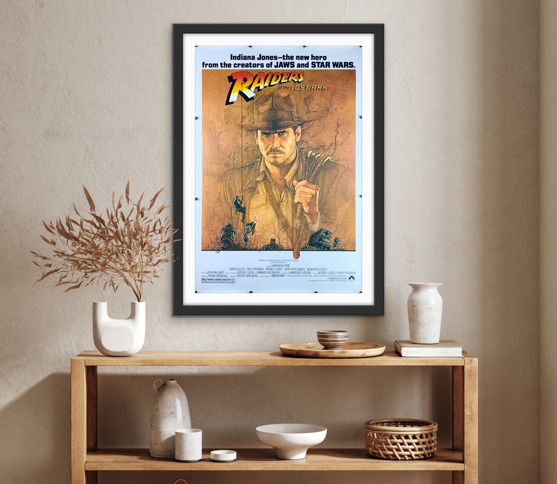 An original promotional poster from 2008 for the movie Raiders of the Lost Ark