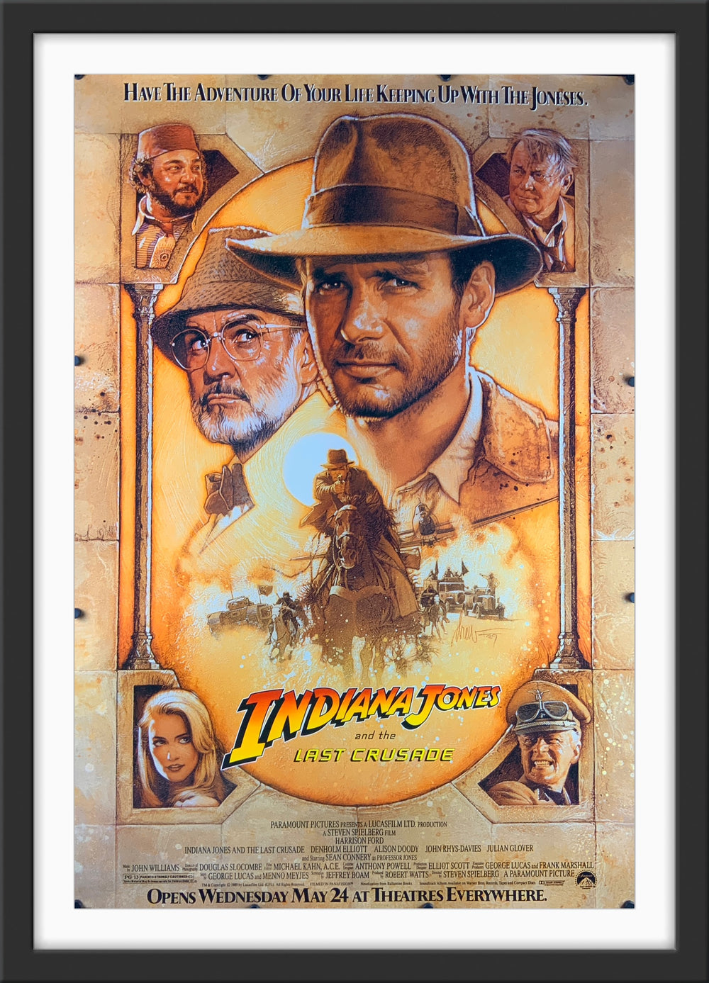 An original promotional poster for the movie Indiana Jones and the Last Crusade