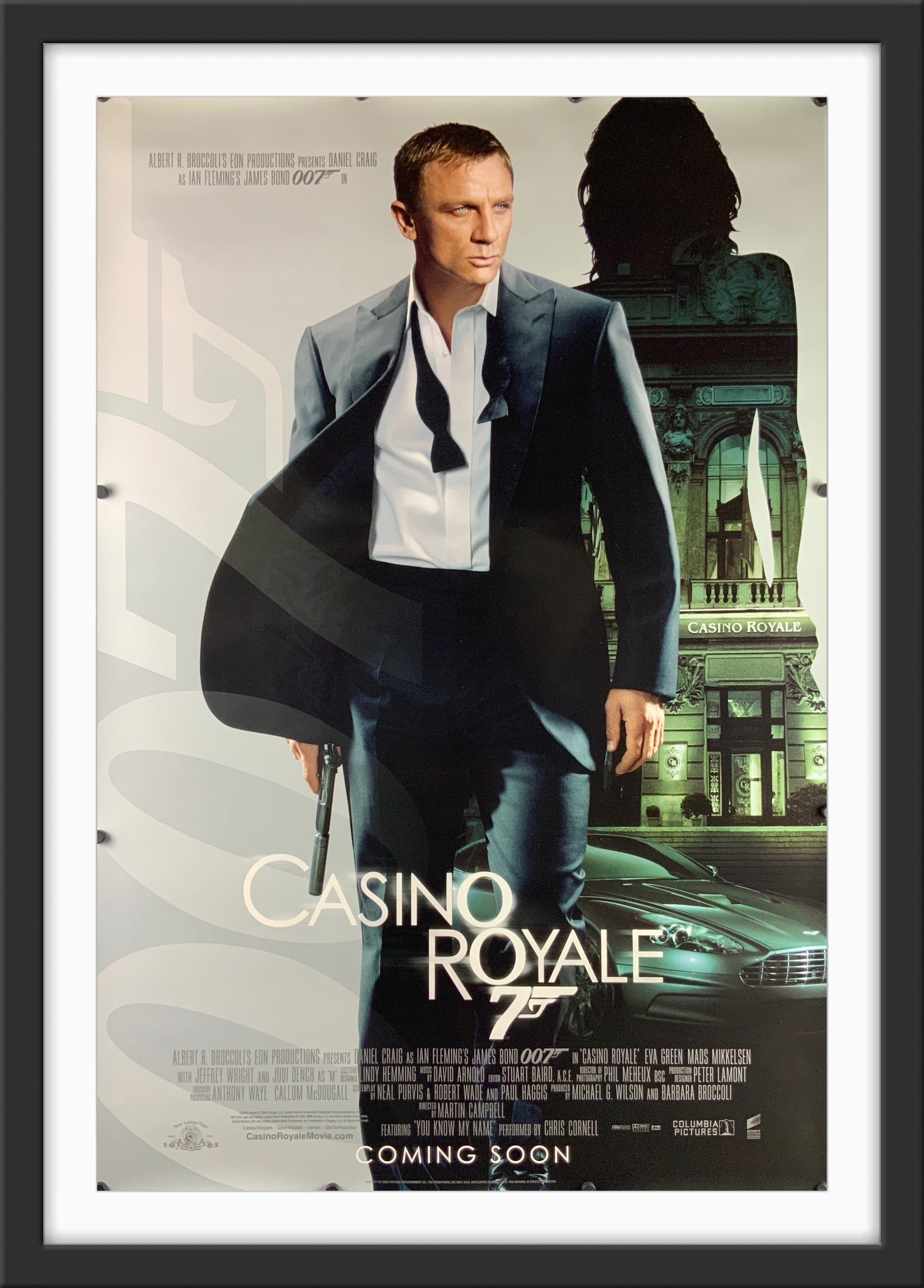 An original movie poster for the James Bond film Casino Royale with Daniel Craig as 007