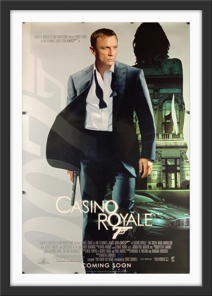 An original movie poster for the James Bond film Casino Royale with Daniel Craig as 007