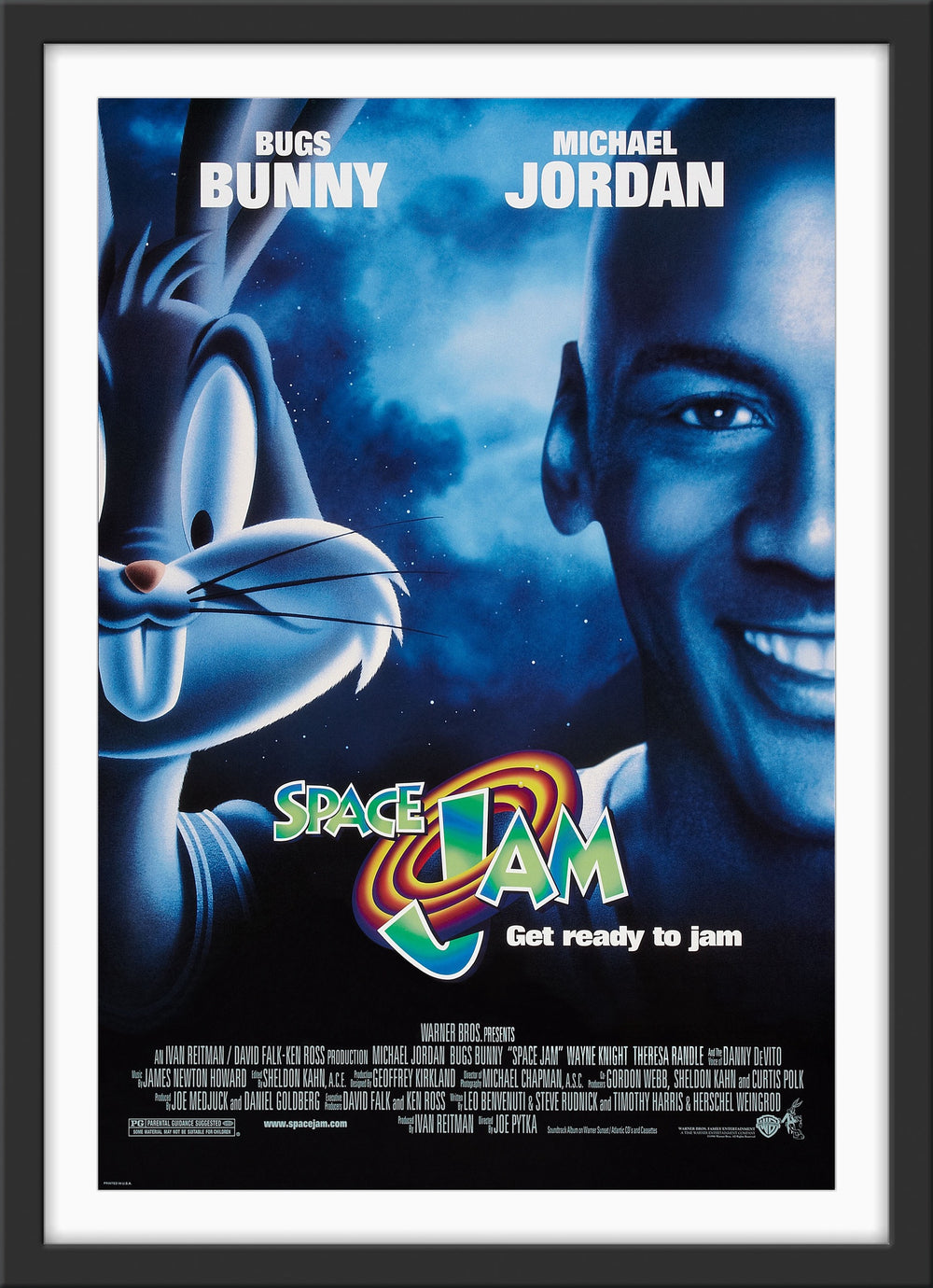 An original movie poster for the film Space Jam