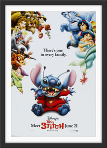 An original movie poster for the Disney animated film Lilo and Stitch