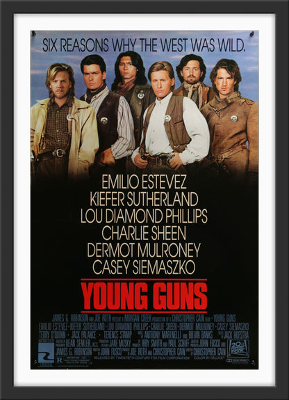 An original movie poster for the film Young Guns