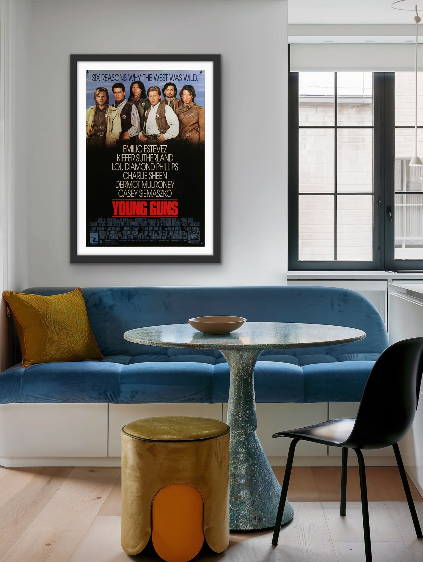 An original movie poster for the film Young Guns