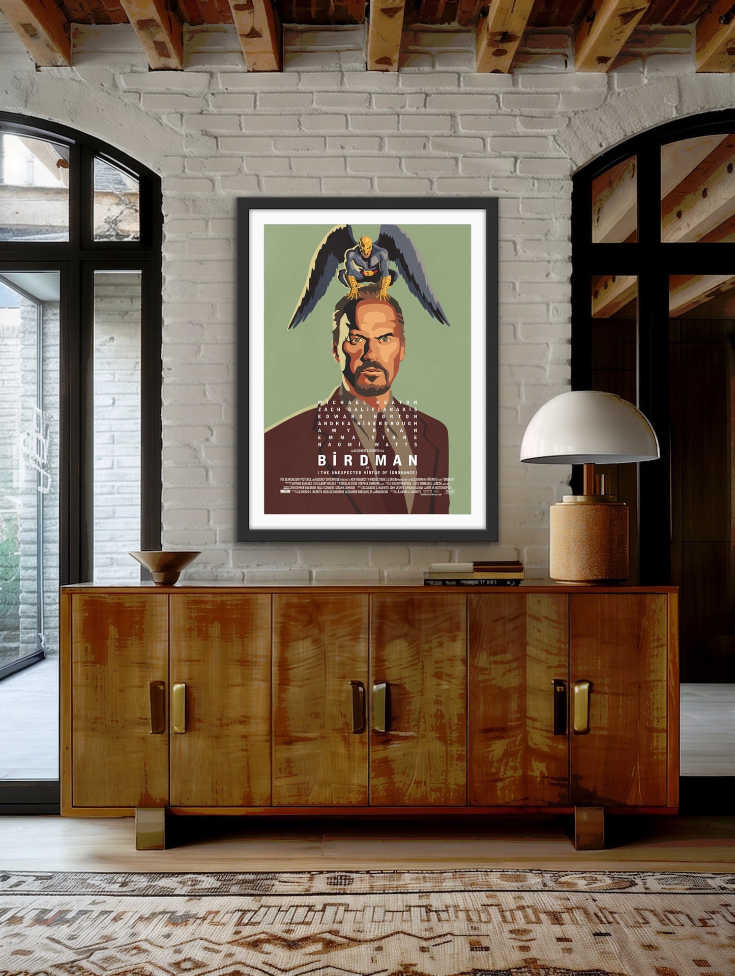 An original movie poster for the Michael Keaton film Birdman or (The Unexpected Virtue of Ignorance)