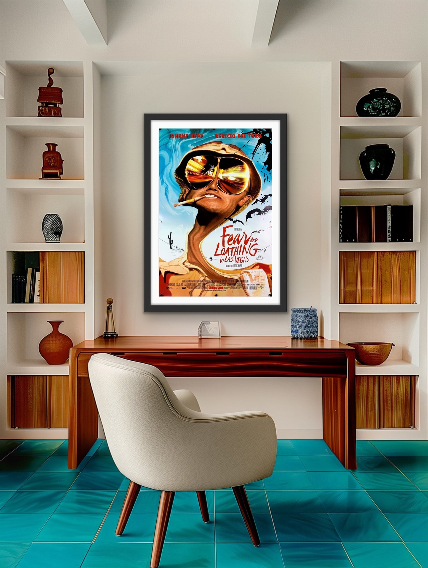 An original movie poster for the Terry Gilliam film Fear and Loathing in Las Vegas