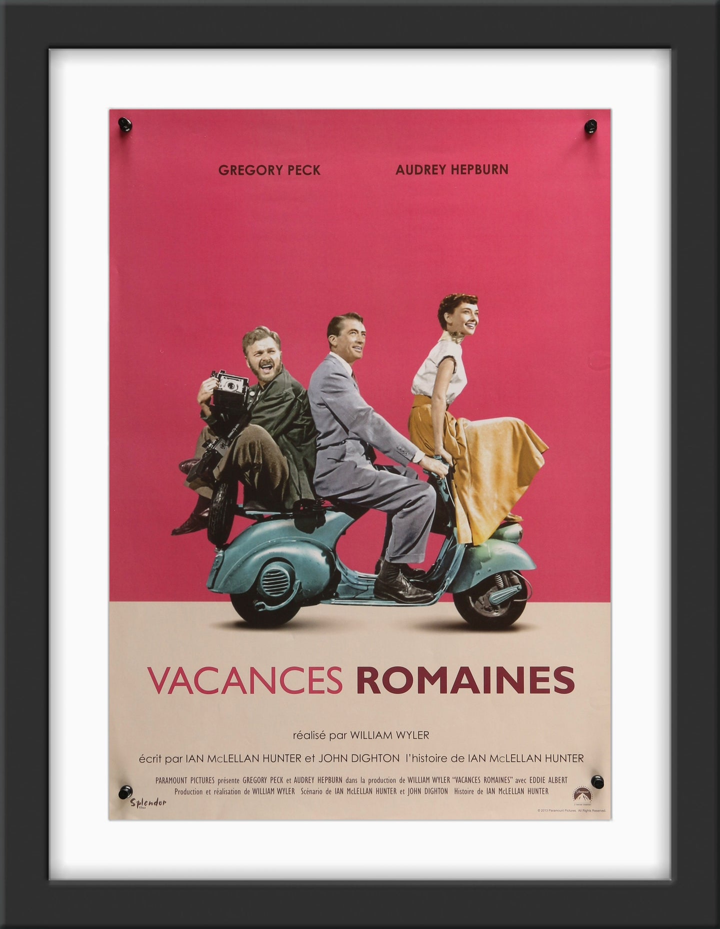 An original French petite movie poster for the Audrey Hepburn film Roman Holiday