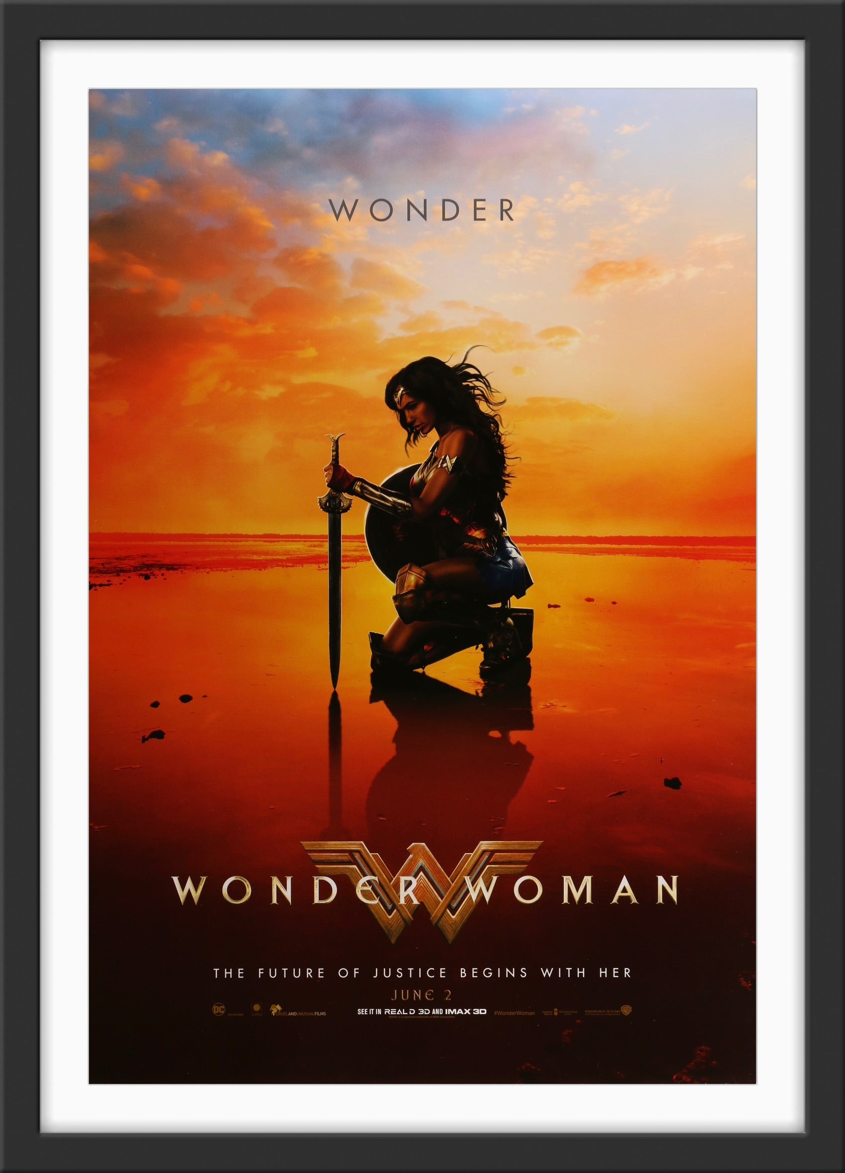 An original movie poster for the film Wonder Woman