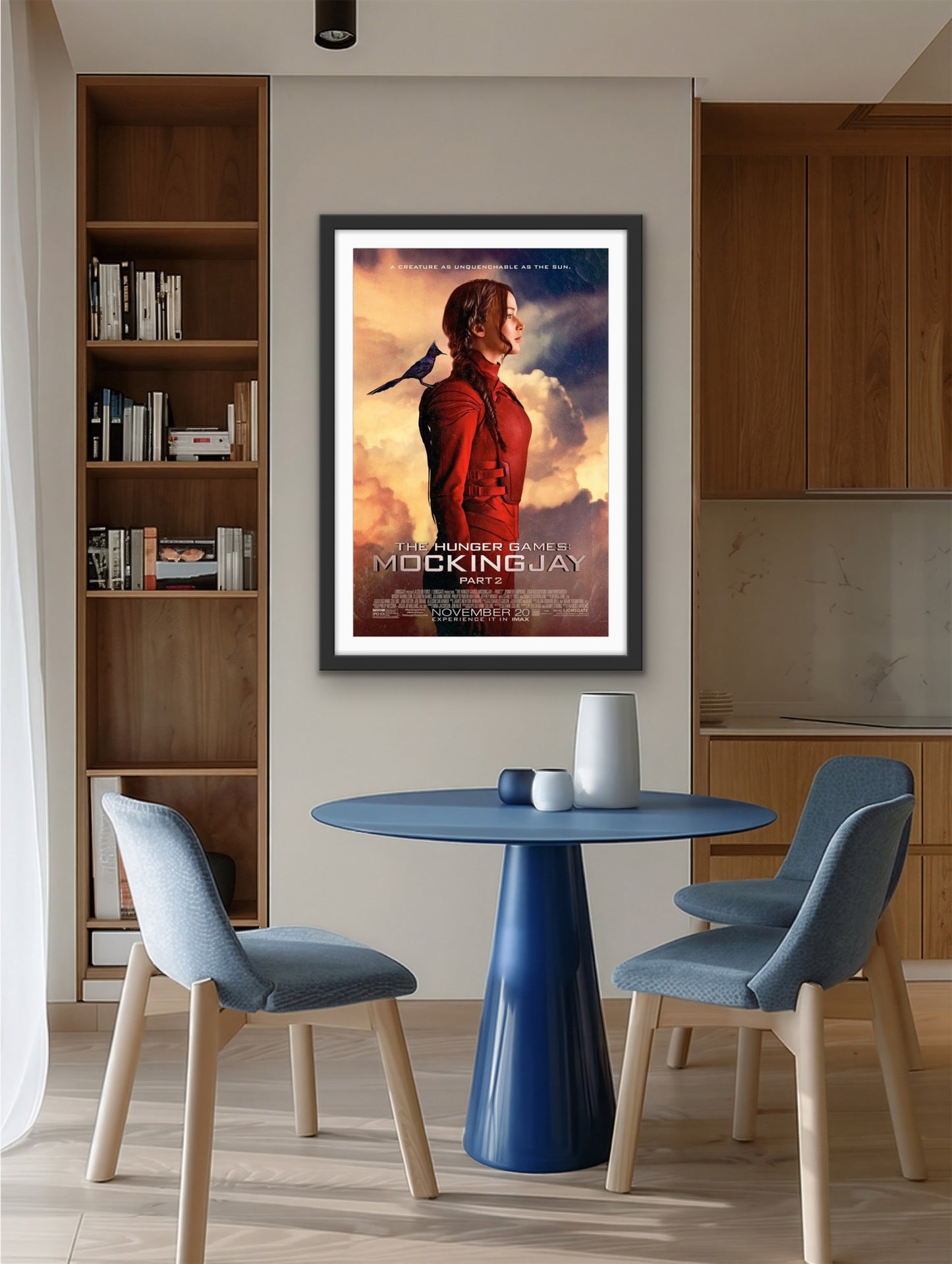 An original movie poster for the Hunger Games film Mockingjay Part 2