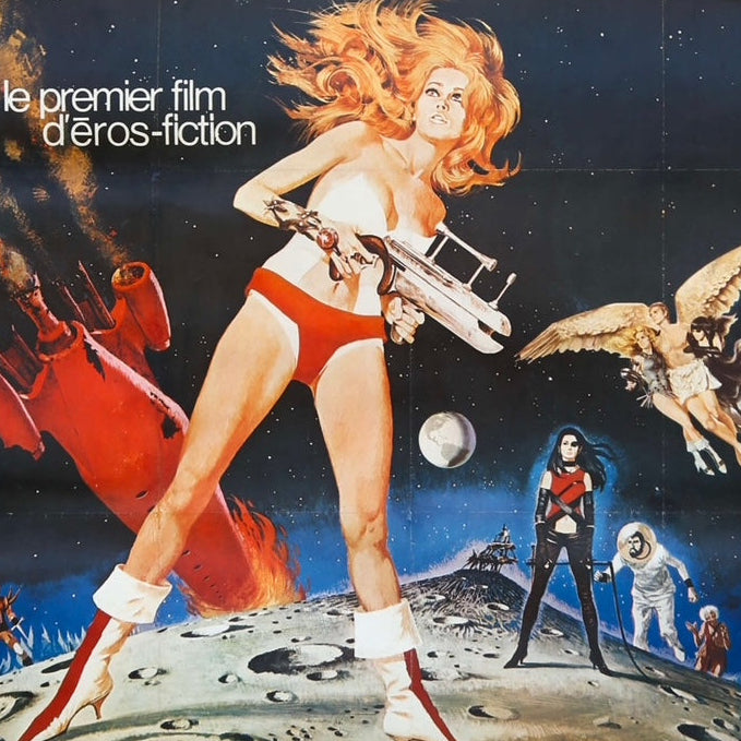 An original French Grande movie poster for the film Barbarella, with artwork by Robert McGinnis