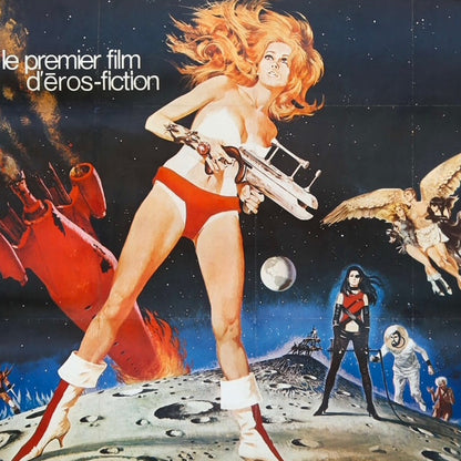 An original French Grande movie poster for the film Barbarella, with artwork by Robert McGinnis