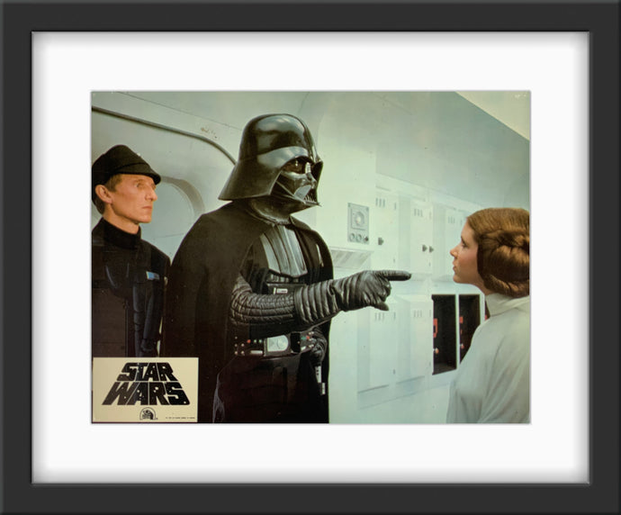 An original French lobby card for the Geroge Lucas film Star Wars (1977) / A New Hope