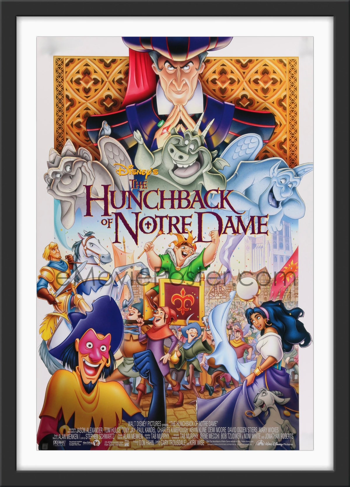 An original movie poster for Disney's The Hunchback of Notre Dame