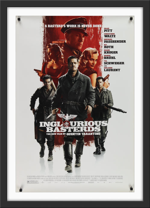 An original movie poster for the Quentin Tarantino film Inglourious Basterds